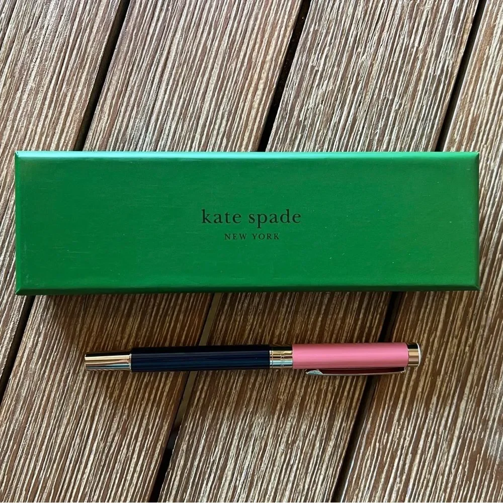Kate Spade Limited Edition Pink & Navy Blue Colorblock Ballpoint Pen